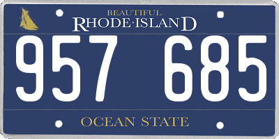 RI license plate 957685