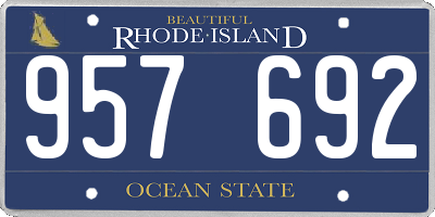 RI license plate 957692