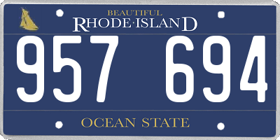 RI license plate 957694