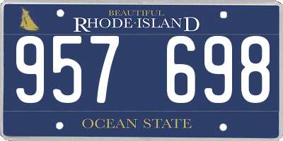 RI license plate 957698