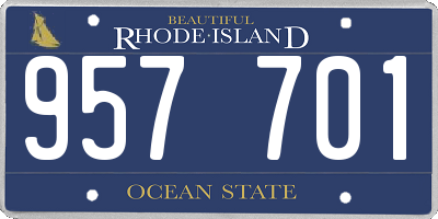 RI license plate 957701