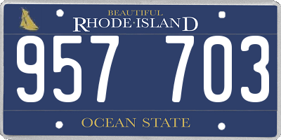 RI license plate 957703