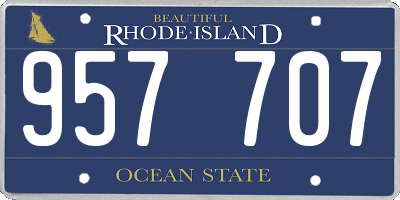 RI license plate 957707