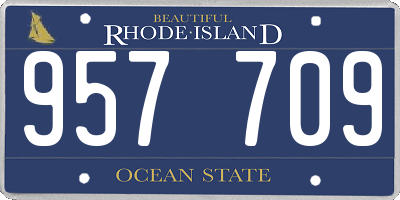 RI license plate 957709