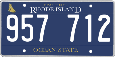 RI license plate 957712