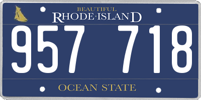 RI license plate 957718