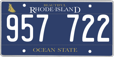 RI license plate 957722