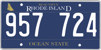 RI license plate 957724