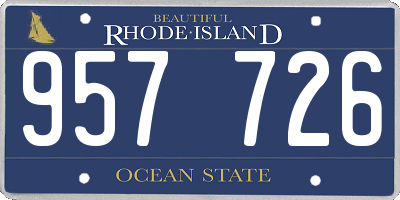 RI license plate 957726
