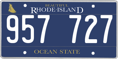 RI license plate 957727