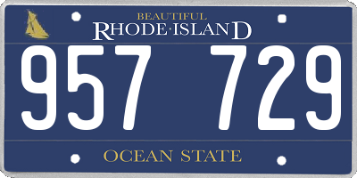 RI license plate 957729