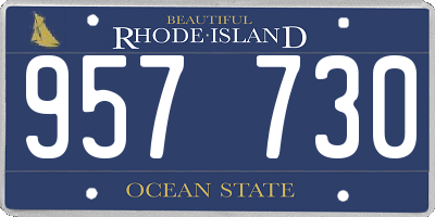 RI license plate 957730