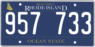 RI license plate 957733