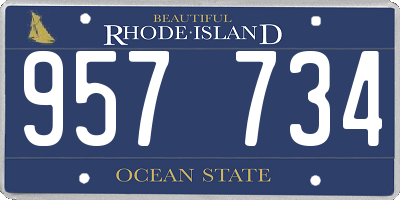 RI license plate 957734