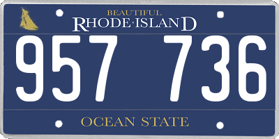 RI license plate 957736
