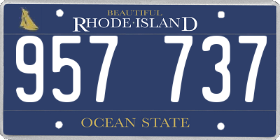 RI license plate 957737
