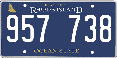 RI license plate 957738