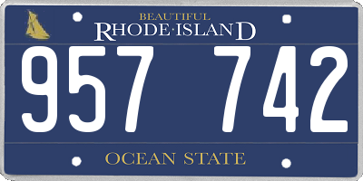 RI license plate 957742