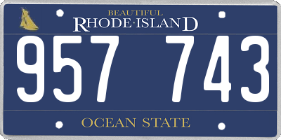 RI license plate 957743