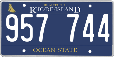 RI license plate 957744