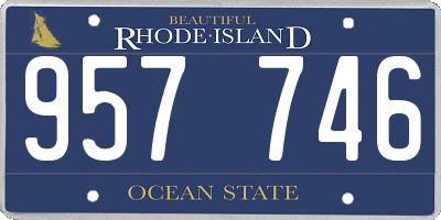 RI license plate 957746