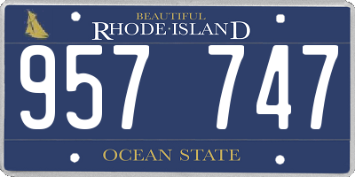 RI license plate 957747