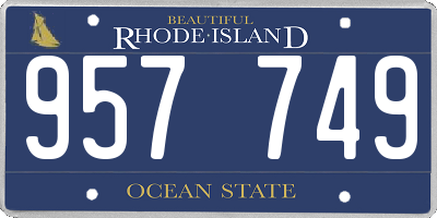 RI license plate 957749