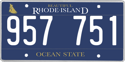 RI license plate 957751