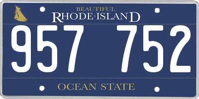 RI license plate 957752