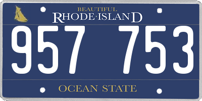 RI license plate 957753