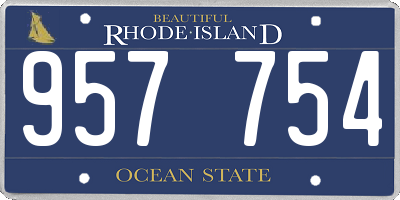 RI license plate 957754