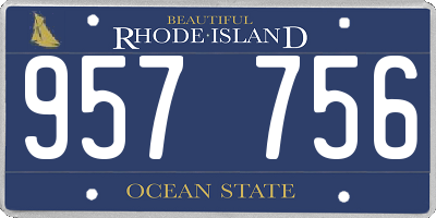 RI license plate 957756