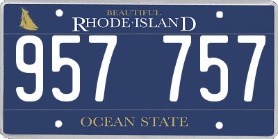 RI license plate 957757