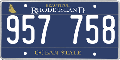 RI license plate 957758