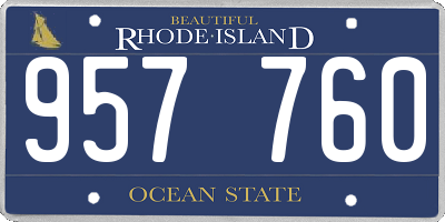 RI license plate 957760