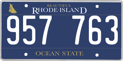 RI license plate 957763