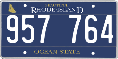 RI license plate 957764
