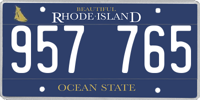RI license plate 957765