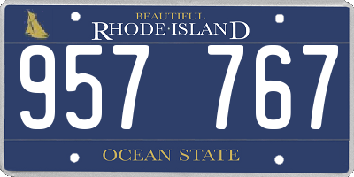RI license plate 957767