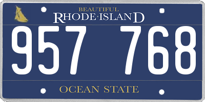 RI license plate 957768
