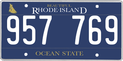 RI license plate 957769