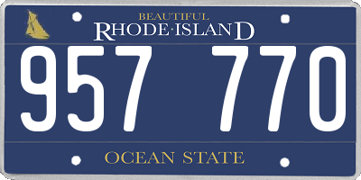 RI license plate 957770