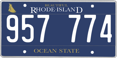RI license plate 957774