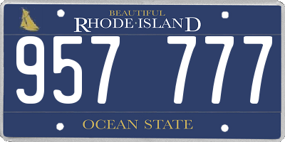 RI license plate 957777