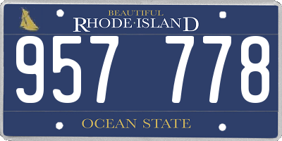 RI license plate 957778