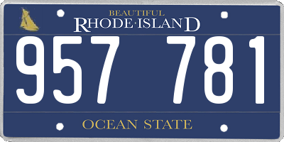 RI license plate 957781