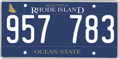 RI license plate 957783