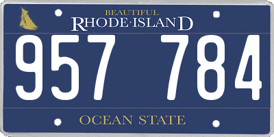 RI license plate 957784