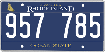 RI license plate 957785