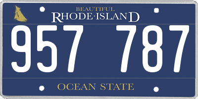 RI license plate 957787